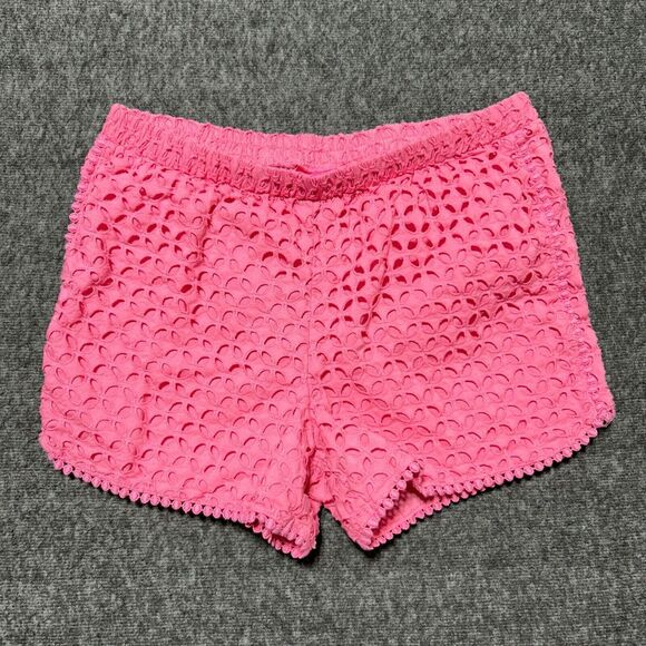 Lilly Pulitzer Target Shorts XL 14/16 Pink Eyelet Pull On Cotton‎ Girls - Picture 1 of 8
